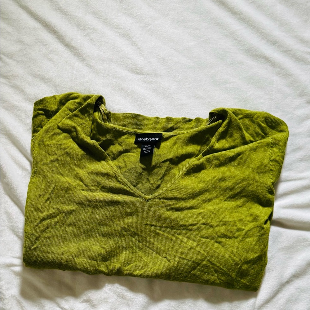 J. Crew Olive V-Neck Pullover